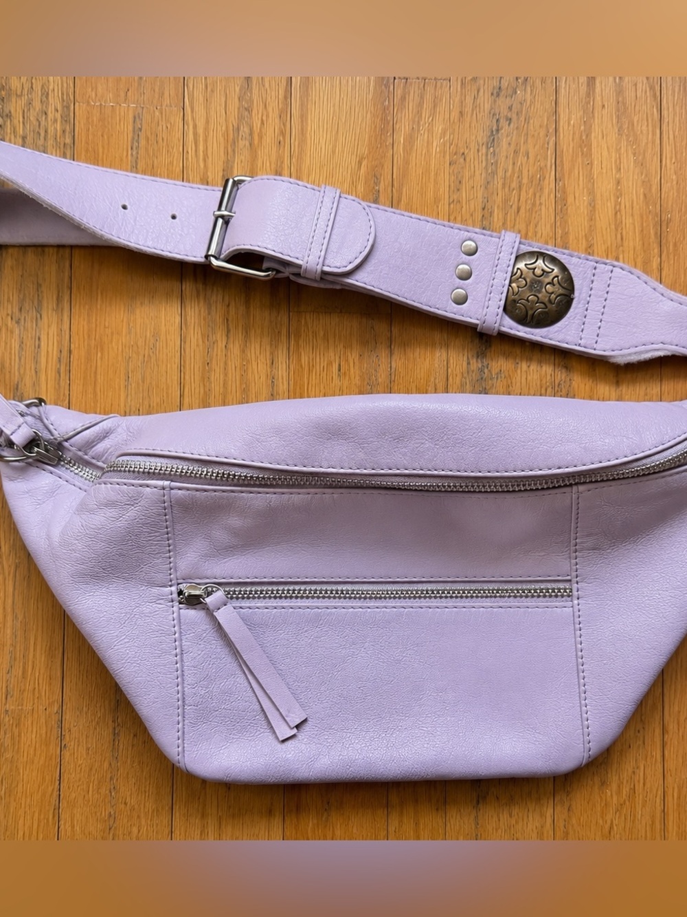 *NEW* Free People Wilder Embellished Sling Leather Bag, Lavender Purple - Picture 3 of 6